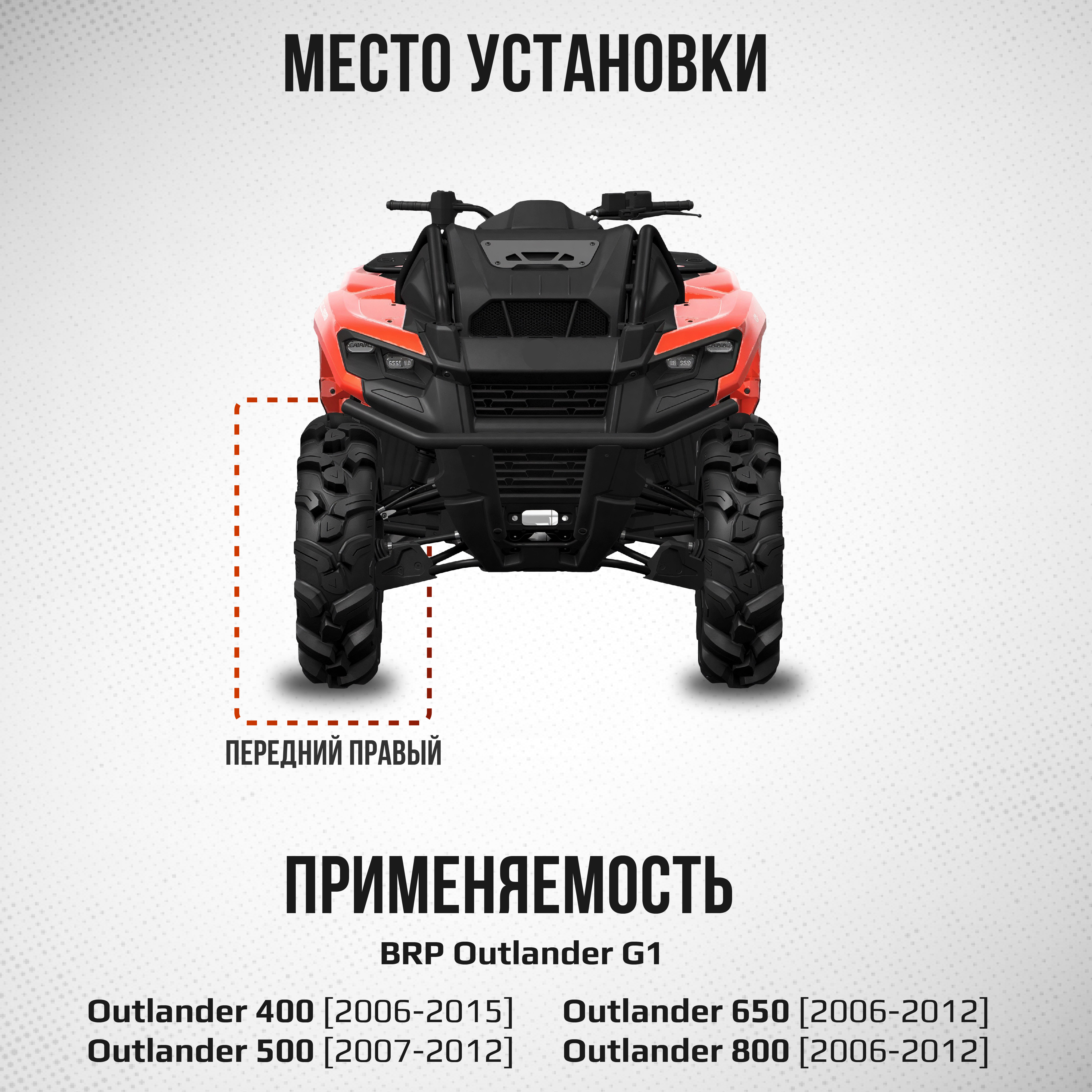 Привод передний правый Усиленный с пластиковым пыльником BRP G1 ATV-CA-825NE, ATV-CA-825 NE